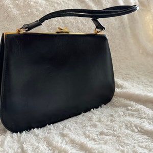Vintage black leather handbag
