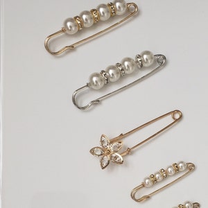 Safety Pin, Decorative Safety Pins, Gold and Silver Safety Pins for multiple use