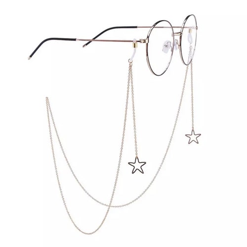 Star Gold Eyeglass Chain Beaded Eyeglass Chain Shooting Star - Etsy