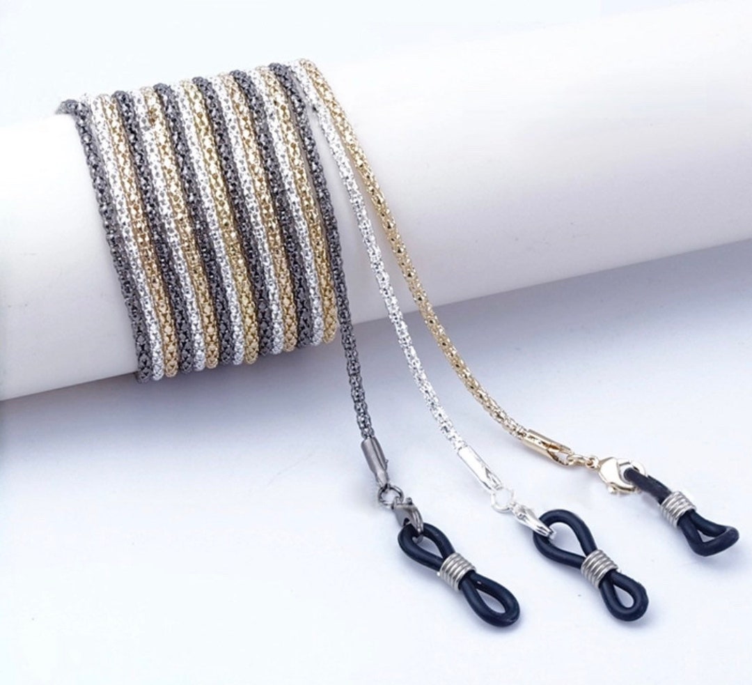 Rope Glasses Holder Chain Sterling Silver Chain Gold Plated Etsy