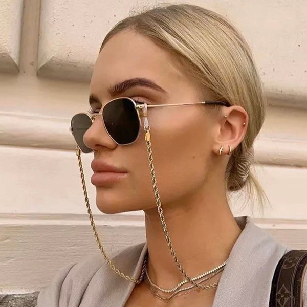 Limited edition Fashion gold glasses chain, anti slip Thick Eyeglass Chain, Sunglass Chain, Strap, Necklace, Eyeglasses Holder, Hanger