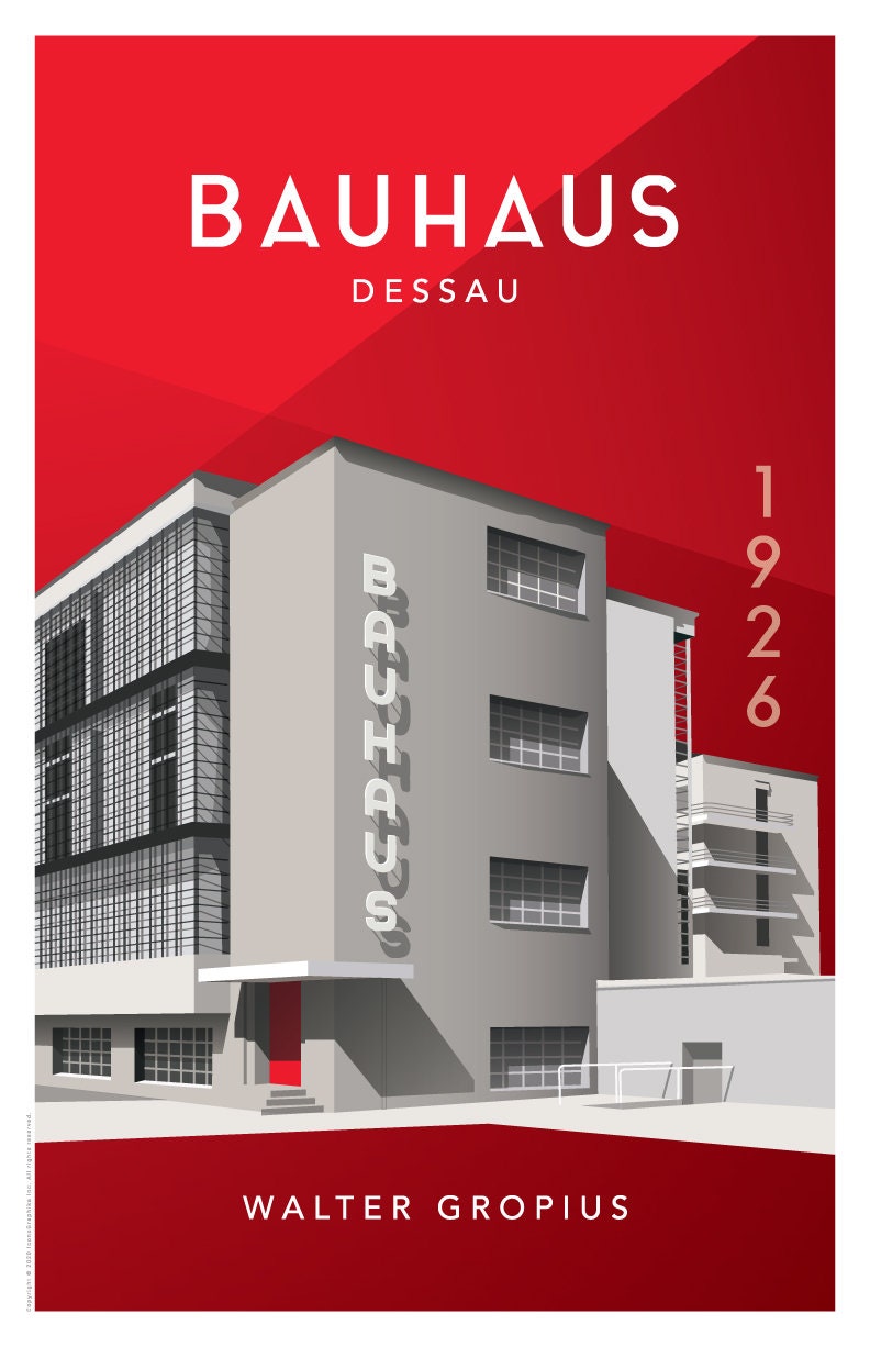 【最安値に挑戦】 By | Dessau Bauhaus Walter Print Poster Art Pop | Gropius その他