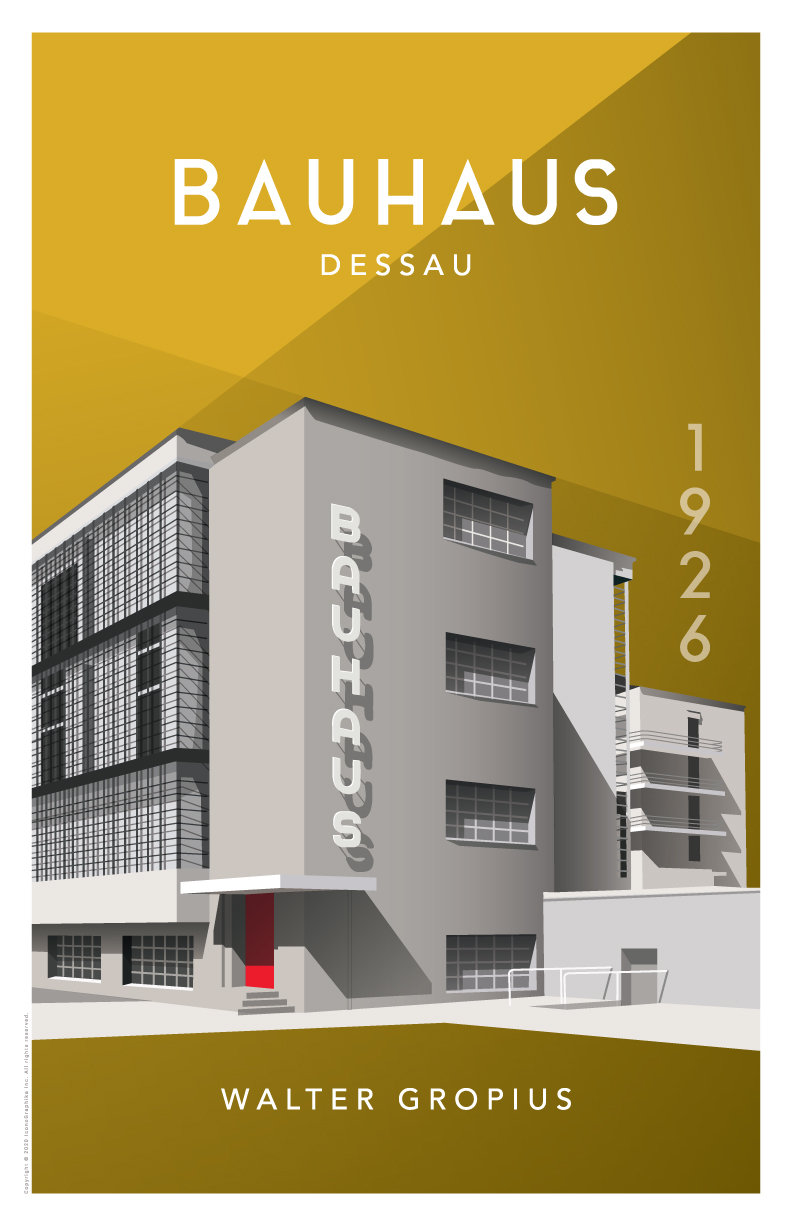 Bauhaus Dessau | By Walter Gropius | Pop Art Poster Print