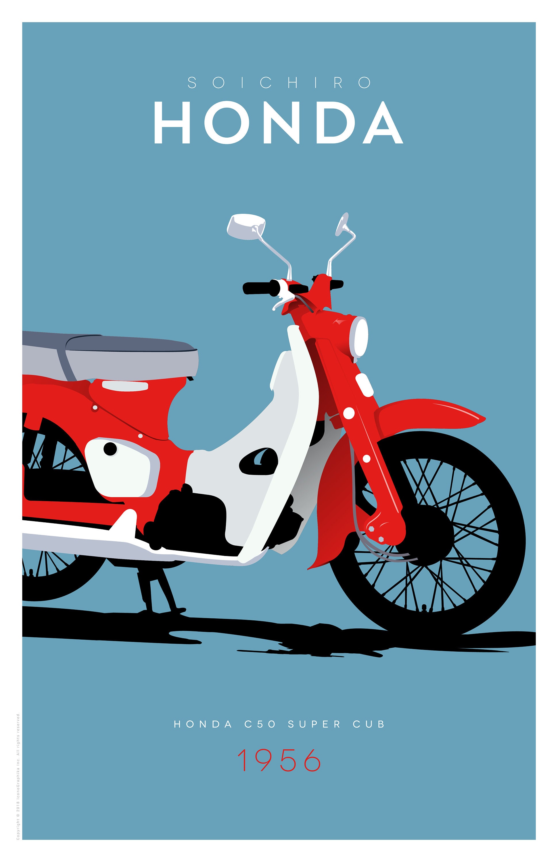 C50 Super Cub | by Soichiro Honda | Pop Art Poster Print - Etsy