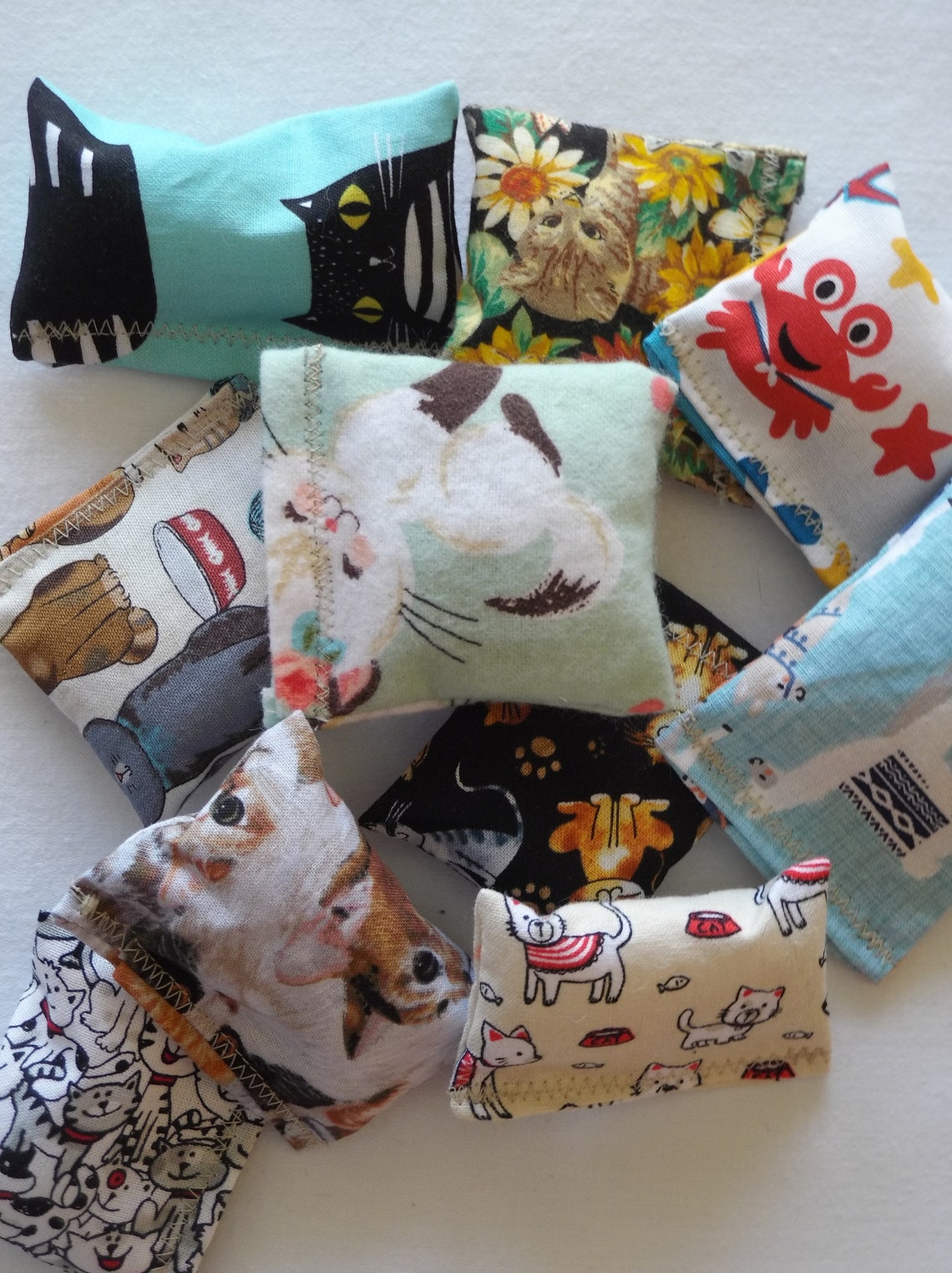 Organic Catnip Pillows Assorted Handmade Cat Toys Etsy