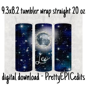 Tumbler Wrap, Zodiac Constellation, Leo, digitale download, PNG