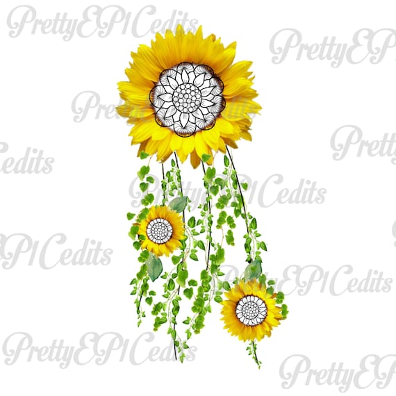 Free Sunflower Dream Catcher Svg SVG PNG EPS DXF File