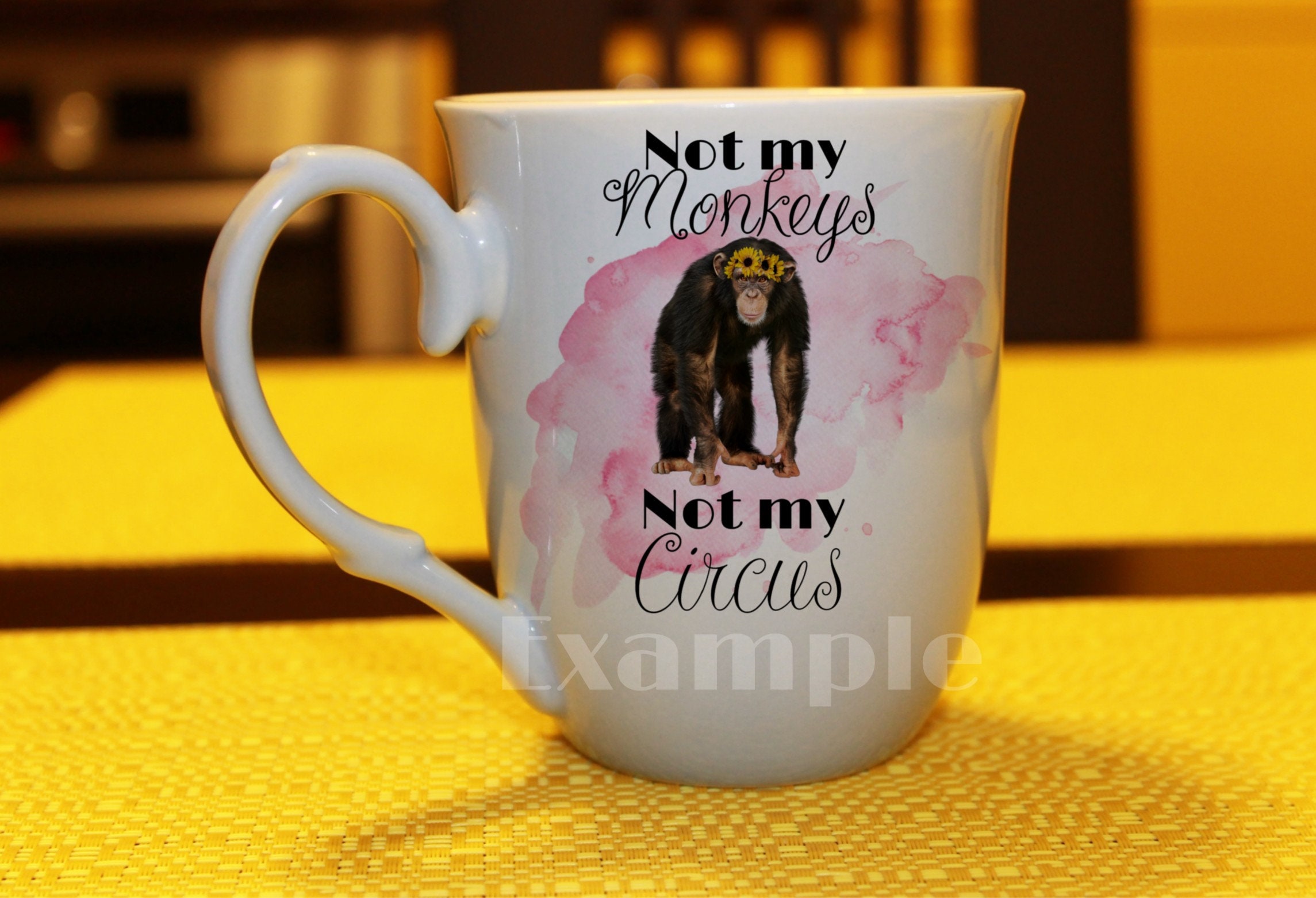 Coffee Mug These are my Monkies This is my circus PERSONALIZE ME! Tent Epoxy Tumbler Glitter
