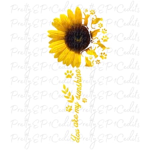 Cat sunflower design, cat silhouette sticker design,  you are my sunshine sunflower, digital download, PNG