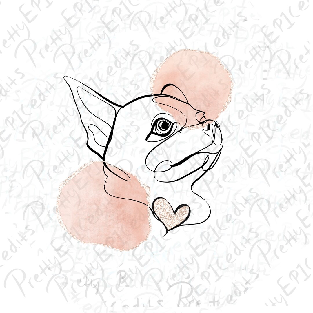 Single Line Sticker One Line Art Chiuahua, Dog One Line, Sticker Designs, Sublimation ...