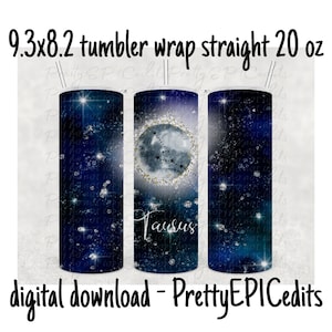 Tumbler Wrap, Zodiac Constellation, Taurus, digitale download, PNG