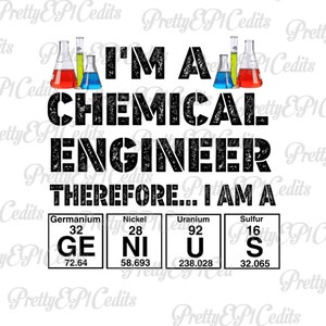 Ingeniero químico, elementos Genius, tabla periódica, descarga digital, PNG.