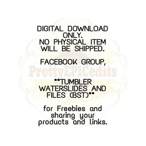 Puede incluir: Descarga digital solamente. No se enviar&aacute; ning&uacute;n art&iacute;culo f&iacute;sico. Grupo de Facebook, PrettyEP1Cedits. Diapositivas de vaso y archivos (BST) para regalos gratuitos y compartir tus productos y enlaces.