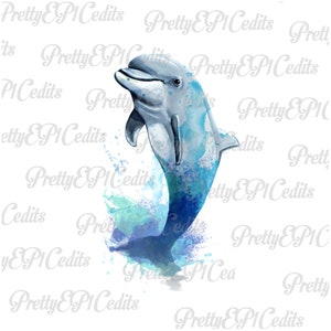 Aquarell Delphin, digitaler Download, ClipArt, PNG, JPG