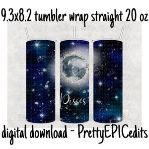 Tumbler Wrap, sterrenbeeld Constellation, vissen, digitale download, PNG