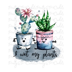Design suculento, molhei minhas plantas, download digital, clip art, PNG, JPG.
