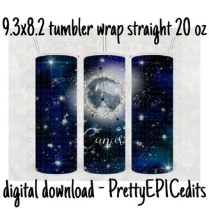 Tumbler Wrap, sterrenbeeld Constellation, Kanker, digitale download, PNG
