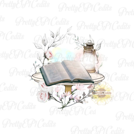 Bible and Lamp Digital Download PNG Etsy