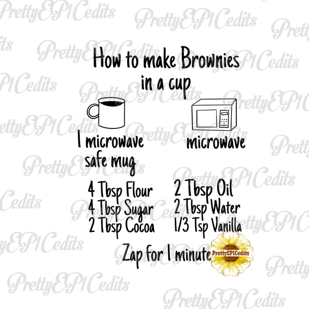 Brownies in a Cup, Recipe Design, Mug Designs, Digital Download, Clip