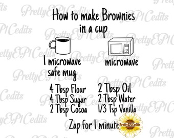 Brownies in a cup, recipe design, mug designs, Digital Download, clip art.