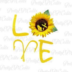 Ganchos de pescado, cita de amor, calcomanías de papá, cita de girasol, medio girasol, descarga digital, clip art, PNG, JPG