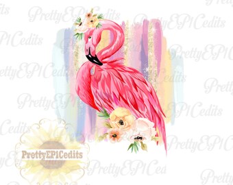 Watercolor Flamingo, flower flamingo, sublimination download, Flocking fabulous, Digital Download, clip art, PNG, JPG.