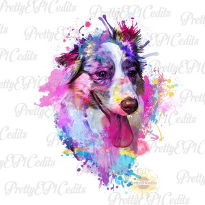 Watercolor Aussie, watercolor dog, digital download,clip art, PNG file