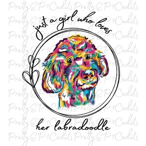 Sólo una chica que ama su labradoodle, diseños de sublimación labradoodle, descarga digital, PNG, JPG.