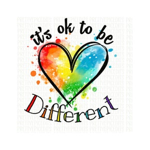 Está bien ser diferente, diseño de conciencia de autismo, arte de sublimación de autismo, aceptar, adaptar, abogar, descarga digital PNG, JPG