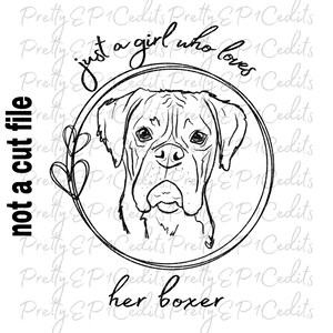 Gewoon een meisje dat houdt van haar bokser, boxer sublimatie ontwerpen, digitale download, PNG, JPG.