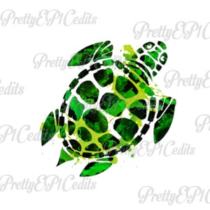 Smaragd grün Meeresschildkröte, Aquarell, digitaler Download, ClipArt, PNG, JPG.