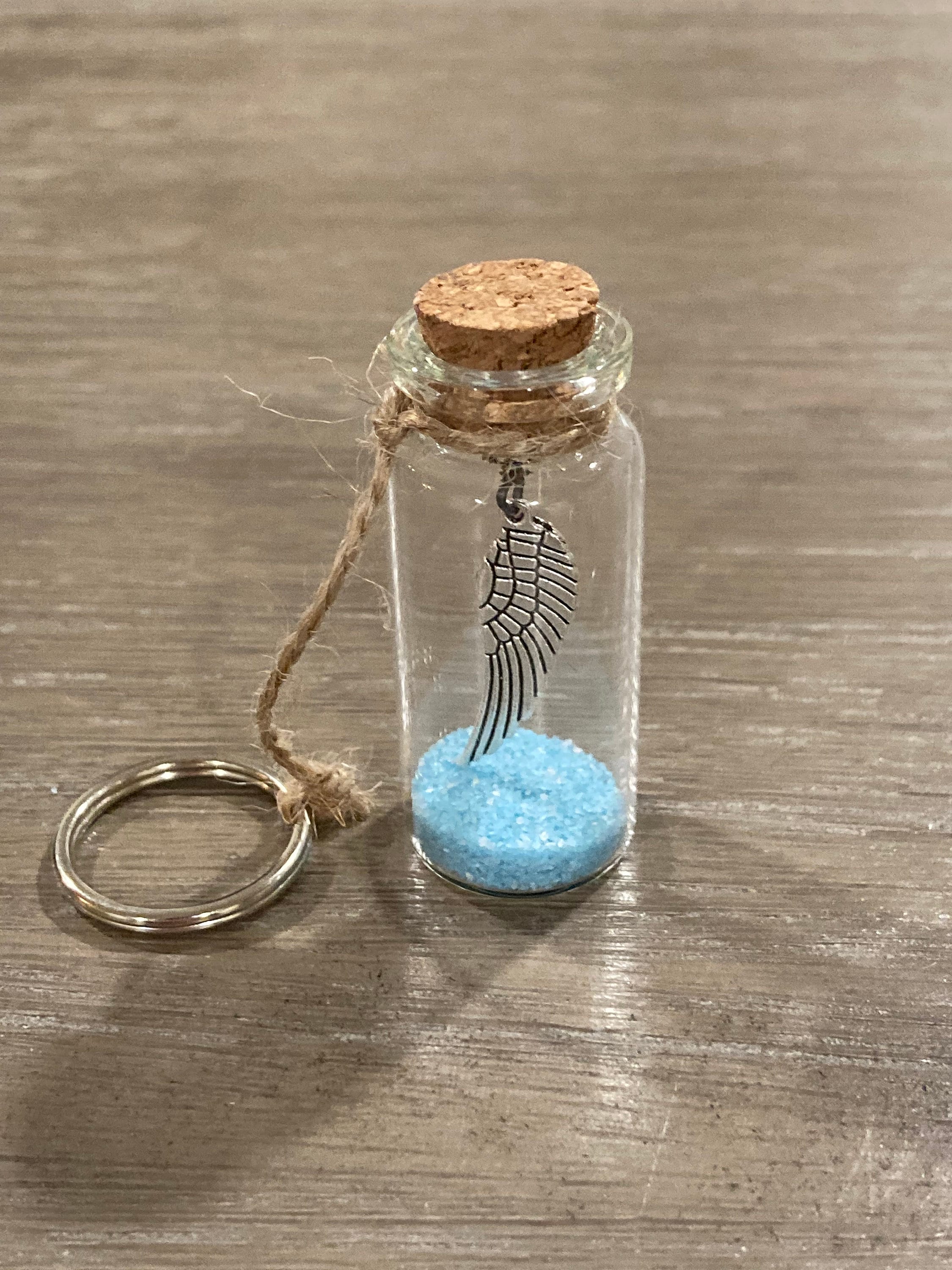 Personalized Good Luck Charm Keychain in Mini Glass Bottle Etsy