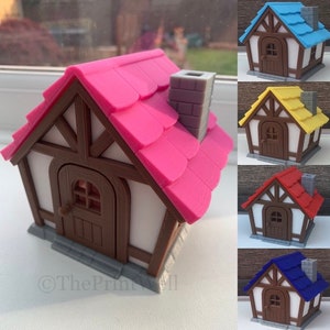 Animal Crossing Style House Keepsake Box / Display Piece 3D Printed PLA Plastic Custom Roof Colours Gift image 1