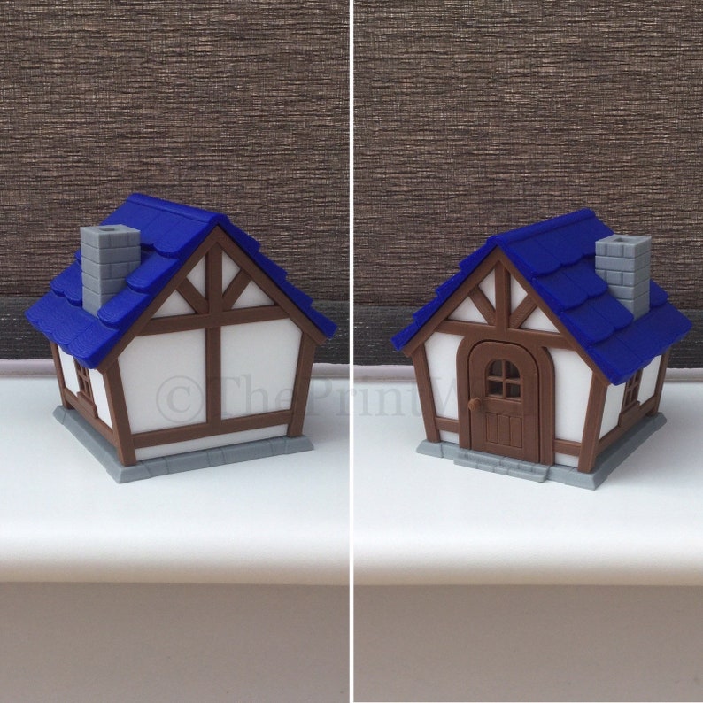 Animal Crossing Style House Keepsake Box / Display Piece 3D Printed PLA Plastic Custom Roof Colours Gift image 6