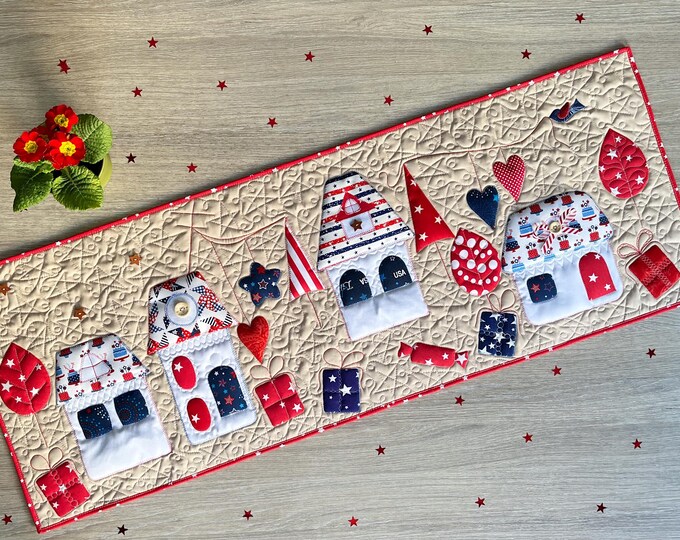 Country Liberty Quilted Table Runner NCU0NTD1745