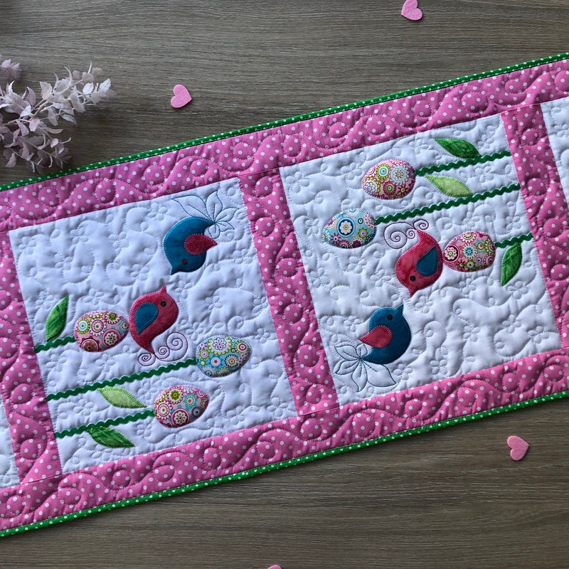 Bird Quilted Table Topper - Etsy UK