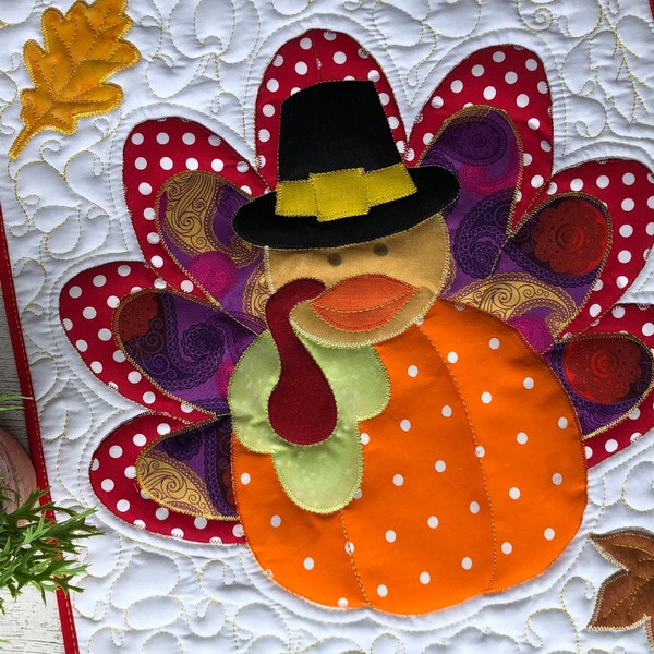 Turkey Dance Quilted Table Topper NCU0NTV276