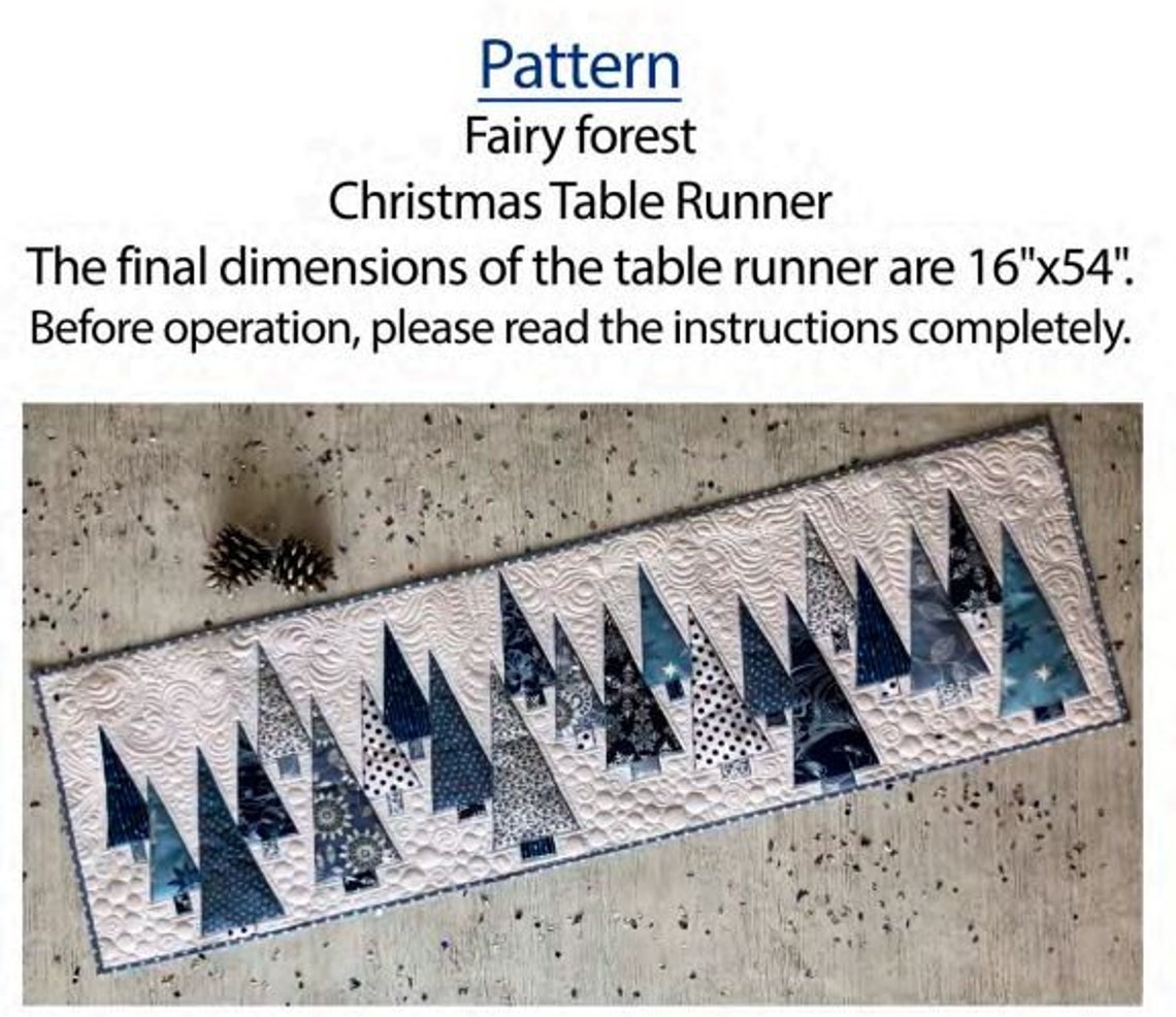 Christmas Tree Quilted Table Runner Pattern: Appliqué Design (PDF ...