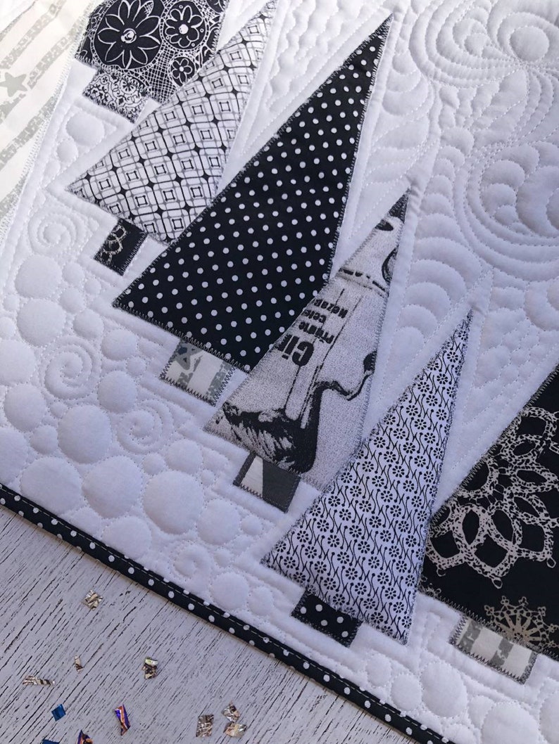 Quilted Christmas Trees Table Runner Santa Tablecloth Etsy