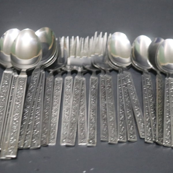 24 Pieces - COSTELLANO National/Nasco  Stainless Flatware - Includes Forks and Spoons