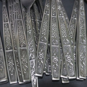 41 Pieces 8 place settings - Retro Floral Stainless Silverware set - Imperial International Korea