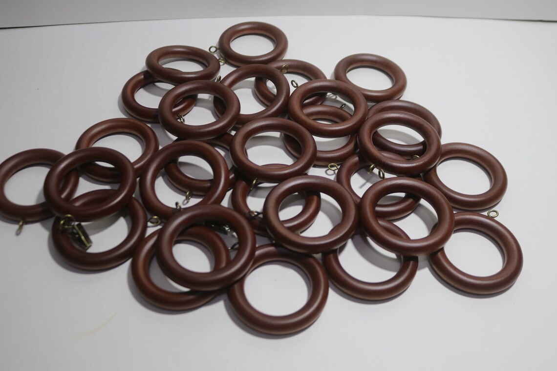 27 Vintage Vorhangringe aus Kunstholz mit Metallhaken 2 | Etsy