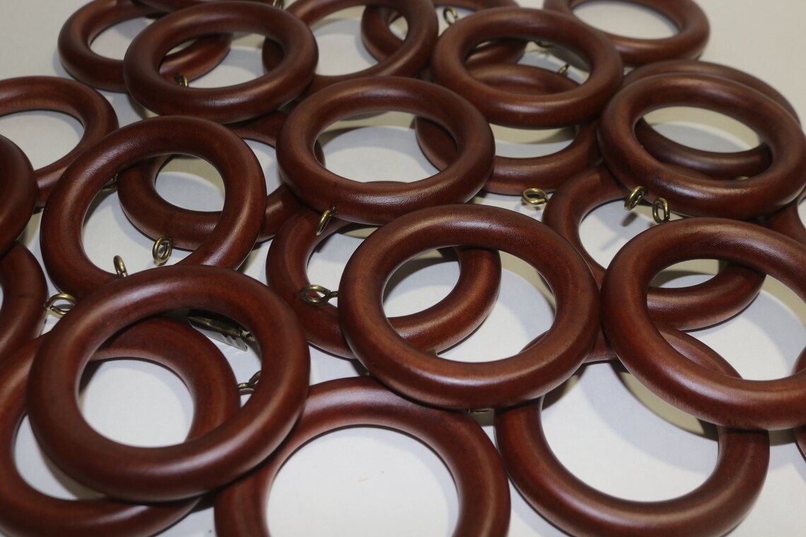 27 Vintage Vorhangringe aus Kunstholz mit Metallhaken 2 | Etsy