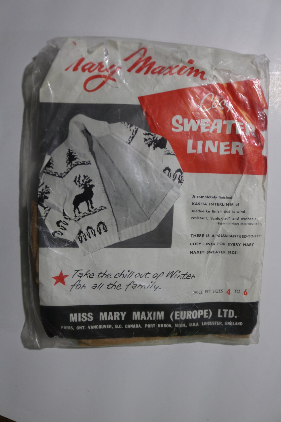 Vintage Childrens Mary Maxim Cosy Sweater Liner size 4 to 6 or | Etsy