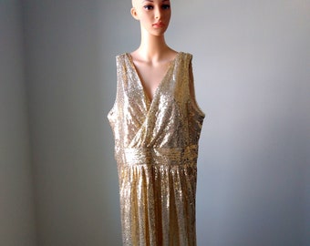 gold metallic dress plus size
