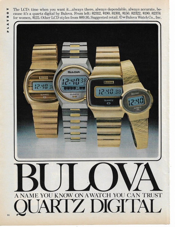 bulova digital watch vintage