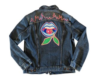 XL Levi's Chainstitch Lips & Flames jacket