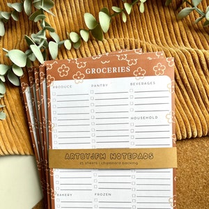 Grocery List | Categorized | Magnetic | Organized | Groceries | Notepad