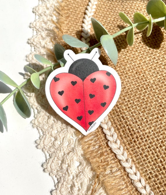 Heart Ladybug Stickers
