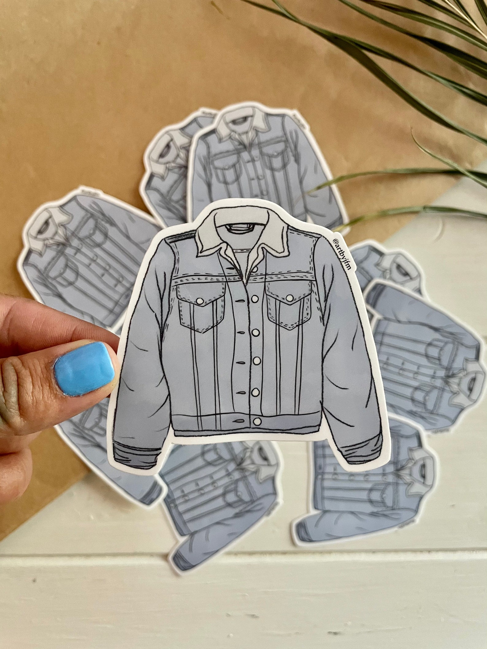 Jean Jacket Weather Proof Vinyl Matte Sticker Etsy